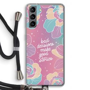 CaseCompany Good stories: Samsung Galaxy S21 Transparant Hoesje met koord