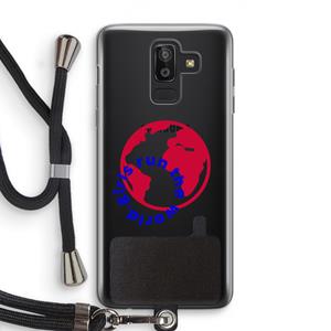 CaseCompany Run The World: Samsung Galaxy J8 (2018) Transparant Hoesje met koord