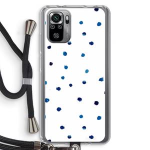 CaseCompany Blauwe stippen: Xiaomi Redmi Note 10S Transparant Hoesje met koord