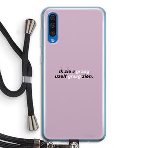 CaseCompany uzelf graag zien: Samsung Galaxy A50 Transparant Hoesje met koord