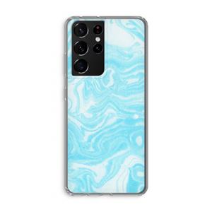 CaseCompany Waterverf blauw: Samsung Galaxy S21 Ultra Transparant Hoesje