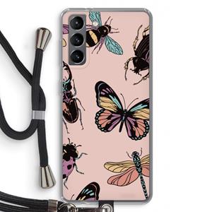 CaseCompany Tiny Bugs: Samsung Galaxy S21 Transparant Hoesje met koord