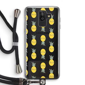 CaseCompany Ananas: Samsung Galaxy J8 (2018) Transparant Hoesje met koord