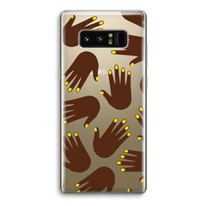 CaseCompany Hands dark: Samsung Galaxy Note 8 Transparant Hoesje