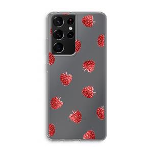 CaseCompany Framboosjes: Samsung Galaxy S21 Ultra Transparant Hoesje