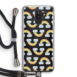 CaseCompany Regenboog: Samsung Galaxy J8 (2018) Transparant Hoesje met koord