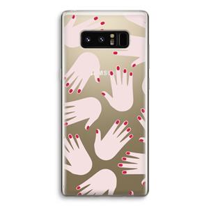 CaseCompany Hands pink: Samsung Galaxy Note 8 Transparant Hoesje