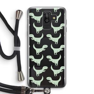 CaseCompany Dinos: Samsung Galaxy J8 (2018) Transparant Hoesje met koord