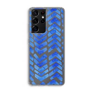CaseCompany Blauwe pijlen: Samsung Galaxy S21 Ultra Transparant Hoesje