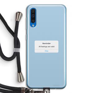 CaseCompany Reminder: Samsung Galaxy A50 Transparant Hoesje met koord