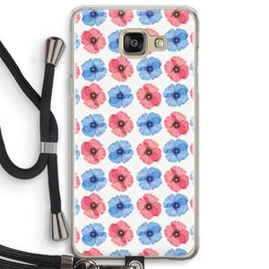 CaseCompany Klaproosjes: Samsung Galaxy A5 (2016) Transparant Hoesje met koord