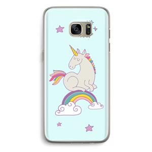 CaseCompany Regenboog eenhoorn: Samsung Galaxy S7 Edge Transparant Hoesje