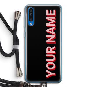 CaseCompany Namecase: Samsung Galaxy A50 Transparant Hoesje met koord
