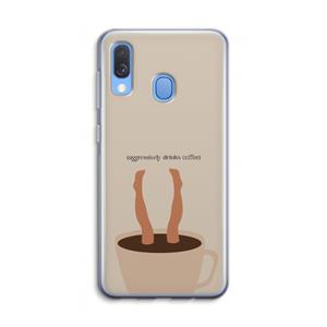 CaseCompany Aggressively drinks coffee: Samsung Galaxy A40 Transparant Hoesje