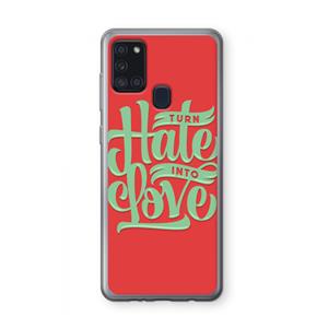 CaseCompany Turn hate into love: Samsung Galaxy A21s Transparant Hoesje