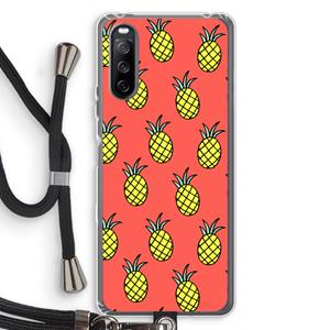 CaseCompany Ananas: Sony Sony Xperia 10 III Transparant Hoesje met koord