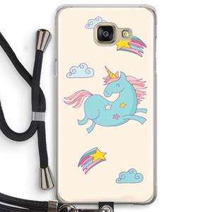CaseCompany Vliegende eenhoorn: Samsung Galaxy A5 (2016) Transparant Hoesje met koord