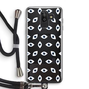 CaseCompany Eyes pattern: Samsung Galaxy J8 (2018) Transparant Hoesje met koord