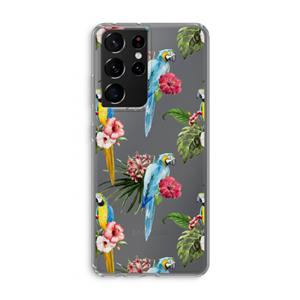 CaseCompany Kleurrijke papegaaien: Samsung Galaxy S21 Ultra Transparant Hoesje