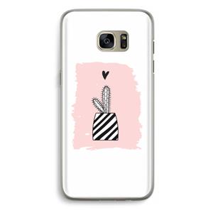 CaseCompany Zwart-wit cactus: Samsung Galaxy S7 Edge Transparant Hoesje