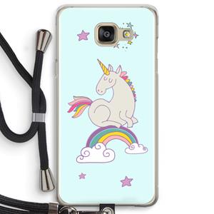 CaseCompany Regenboog eenhoorn: Samsung Galaxy A5 (2016) Transparant Hoesje met koord