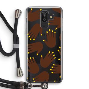 CaseCompany Hands dark: Samsung Galaxy J8 (2018) Transparant Hoesje met koord