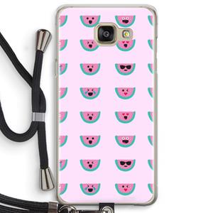 CaseCompany Smiley watermeloenprint: Samsung Galaxy A5 (2016) Transparant Hoesje met koord