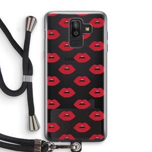 CaseCompany Lips: Samsung Galaxy J8 (2018) Transparant Hoesje met koord
