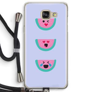 CaseCompany Smiley watermeloen: Samsung Galaxy A5 (2016) Transparant Hoesje met koord