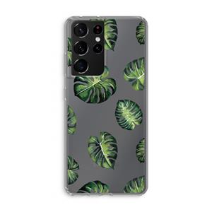 CaseCompany Tropische bladeren: Samsung Galaxy S21 Ultra Transparant Hoesje