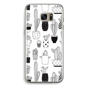 CaseCompany Cactusmotief: Samsung Galaxy S7 Edge Transparant Hoesje