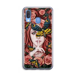 CaseCompany Lady Moth: Samsung Galaxy A40 Transparant Hoesje
