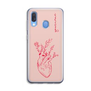CaseCompany Blooming Heart: Samsung Galaxy A40 Transparant Hoesje