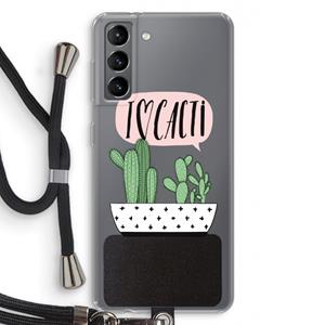 CaseCompany I love cacti: Samsung Galaxy S21 Transparant Hoesje met koord