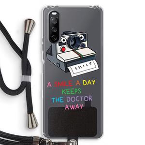 CaseCompany Smile: Sony Sony Xperia 10 III Transparant Hoesje met koord