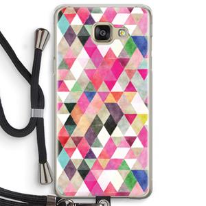 CaseCompany Gekleurde driehoekjes: Samsung Galaxy A5 (2016) Transparant Hoesje met koord