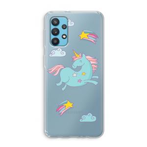 CaseCompany Vliegende eenhoorn: Samsung Galaxy A32 4G Transparant Hoesje