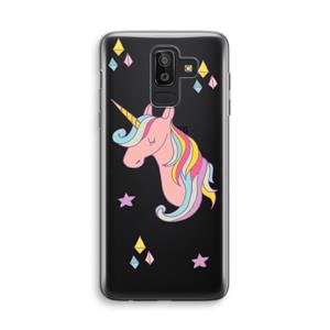 CaseCompany Roze eenhoorn: Samsung Galaxy J8 (2018) Transparant Hoesje