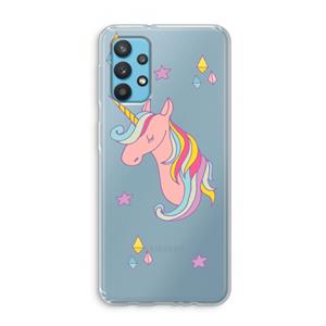 CaseCompany Roze eenhoorn: Samsung Galaxy A32 4G Transparant Hoesje