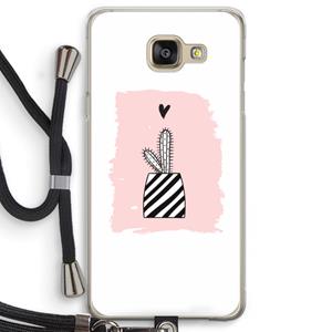 CaseCompany Zwart-wit cactus: Samsung Galaxy A5 (2016) Transparant Hoesje met koord