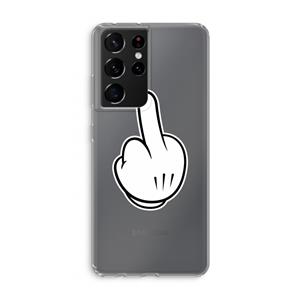 CaseCompany Middle finger white: Samsung Galaxy S21 Ultra Transparant Hoesje