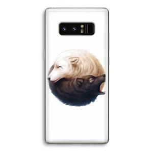 CaseCompany Yin Yang Wolves: Samsung Galaxy Note 8 Transparant Hoesje