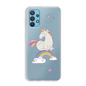 CaseCompany Regenboog eenhoorn: Samsung Galaxy A32 4G Transparant Hoesje
