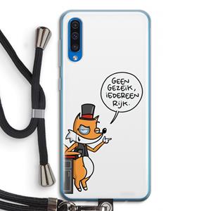 CaseCompany Geen Gezeik: Samsung Galaxy A50 Transparant Hoesje met koord