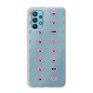 CaseCompany Smiley watermeloenprint: Samsung Galaxy A32 4G Transparant Hoesje