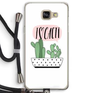 CaseCompany I love cacti: Samsung Galaxy A5 (2016) Transparant Hoesje met koord