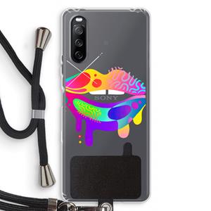 CaseCompany Lip Palette: Sony Sony Xperia 10 III Transparant Hoesje met koord