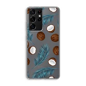 CaseCompany Kokosnoot roze: Samsung Galaxy S21 Ultra Transparant Hoesje