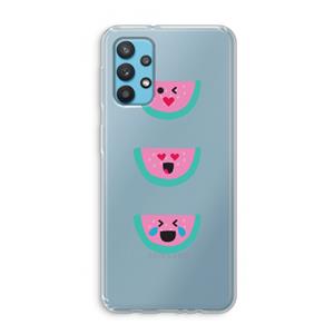 CaseCompany Smiley watermeloen: Samsung Galaxy A32 4G Transparant Hoesje
