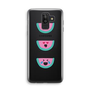 CaseCompany Smiley watermeloen: Samsung Galaxy J8 (2018) Transparant Hoesje
